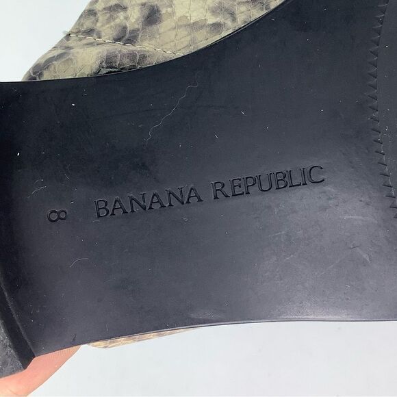 Banana Republic Snakeskin White/Black Strap Slip On Women’s Slide Sandals Sz 8M - Picture 12 of 12